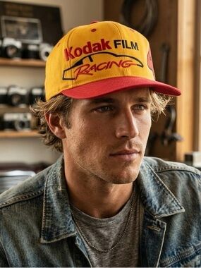 Vintage 90s Sterling Marlin #4 Kodak Film Racing NASCAR Snapback Hat